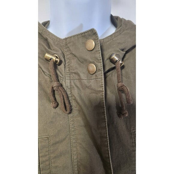Love Tree Hooded Utility Jacket Large | Olive Green, Cotton, Good Condition - Picture 8 of 9
